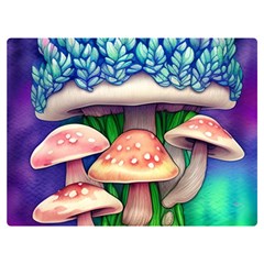 Fairy Mushroom In The Forest One Side Premium Plush Fleece Blanket (extra Small) by GardenOfOphir