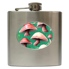 Forest Mushrooms Hip Flask (6 Oz) by GardenOfOphir