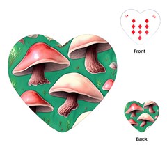 Forest Mushrooms Playing Cards Single Design (Heart)