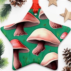 Forest Mushrooms Star Ornament (Two Sides)