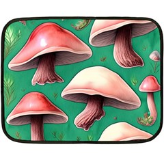 Forest Mushrooms One Side Fleece Blanket (Mini)