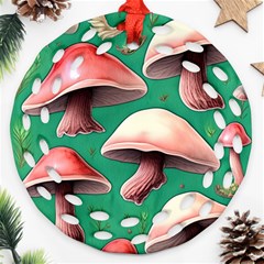 Forest Mushrooms Ornament (Round Filigree)