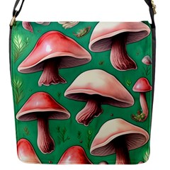 Forest Mushrooms Flap Closure Messenger Bag (S)