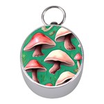 Forest Mushrooms Mini Silver Compasses Front