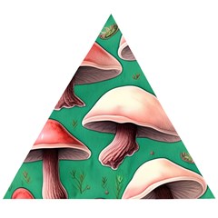 Forest Mushrooms Wooden Puzzle Triangle by GardenOfOphir