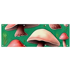 Forest Mushrooms Banner And Sign 9  X 3  by GardenOfOphir