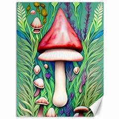 Vintage Forest Mushrooms Canvas 36  X 48  by GardenOfOphir