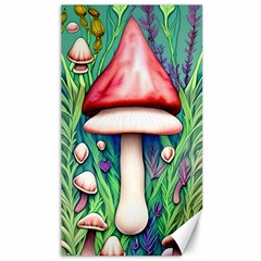 Vintage Forest Mushrooms Canvas 40  X 72  by GardenOfOphir