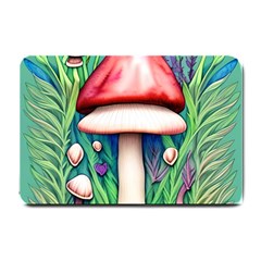 Vintage Forest Mushrooms Small Doormat by GardenOfOphir