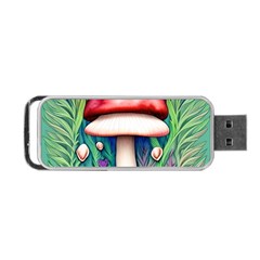 Vintage Forest Mushrooms Portable Usb Flash (one Side) by GardenOfOphir