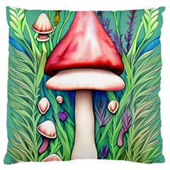 Vintage Forest Mushrooms Standard Premium Plush Fleece Cushion Case (one Side) by GardenOfOphir