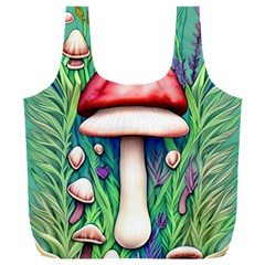 Vintage Forest Mushrooms Full Print Recycle Bag (xxl) by GardenOfOphir