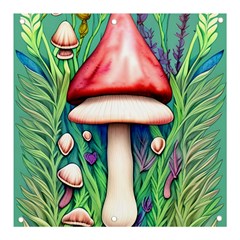 Vintage Forest Mushrooms Banner And Sign 3  X 3  by GardenOfOphir