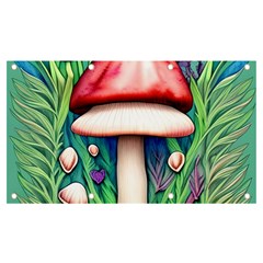 Vintage Forest Mushrooms Banner And Sign 7  X 4  by GardenOfOphir