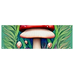 Vintage Forest Mushrooms Banner And Sign 9  X 3  by GardenOfOphir