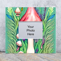 Vintage Forest Mushrooms White Wall Photo Frame 5  X 7  by GardenOfOphir