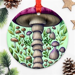 Forest Mushrooms Ornament (round) by GardenOfOphir