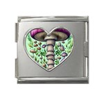 Forest Mushrooms Mega Link Heart Italian Charm (18mm) Front