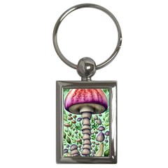 Forest Mushrooms Key Chain (rectangle) by GardenOfOphir