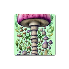 Forest Mushrooms Square Magnet by GardenOfOphir