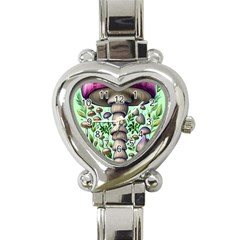 Forest Mushrooms Heart Italian Charm Watch by GardenOfOphir