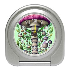 Forest Mushrooms Travel Alarm Clock by GardenOfOphir