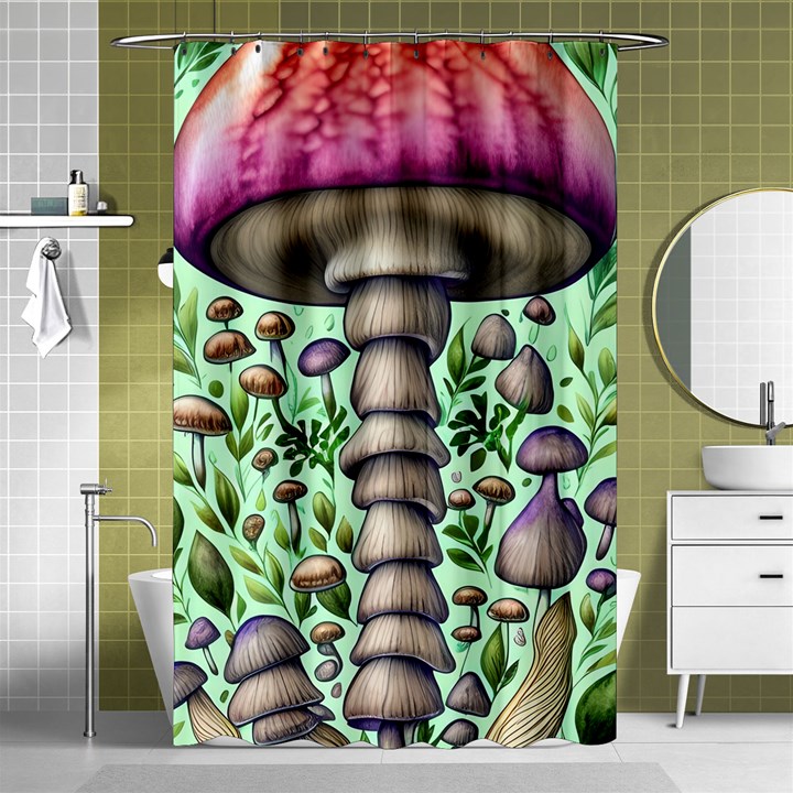 Forest Mushrooms Shower Curtain 48  x 72  (Small) 