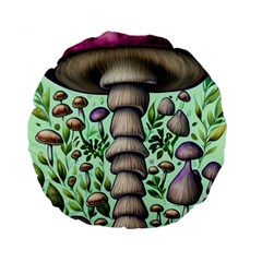 Forest Mushrooms Standard 15  Premium Round Cushions by GardenOfOphir