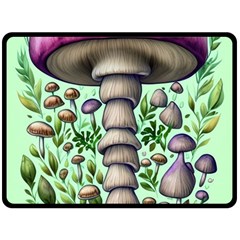 Forest Mushrooms Fleece Blanket (large) by GardenOfOphir