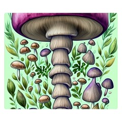 Forest Mushrooms Premium Plush Fleece Blanket (small) by GardenOfOphir