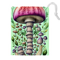 Forest Mushrooms Drawstring Pouch (4xl) by GardenOfOphir