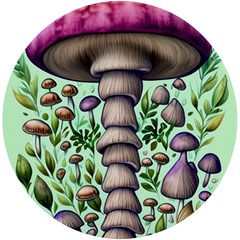 Forest Mushrooms Uv Print Round Tile Coaster by GardenOfOphir