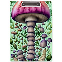 Forest Mushrooms A4 Acrylic Clipboard by GardenOfOphir