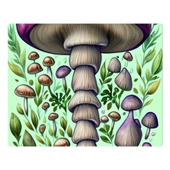 Forest Mushrooms One Side Premium Plush Fleece Blanket (large) by GardenOfOphir