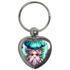 Witchy Forest Mushrooms Key Chain (Heart)