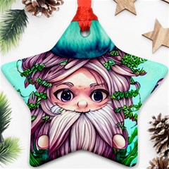 Witchy Forest Mushrooms Star Ornament (Two Sides)