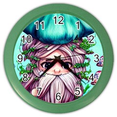 Witchy Forest Mushrooms Color Wall Clock