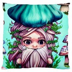 Witchy Forest Mushrooms Large Premium Plush Fleece Cushion Case (one Side) by GardenOfOphir