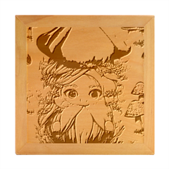 Witchy Forest Mushrooms Wood Photo Frame Cube