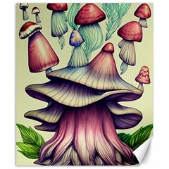 Antique Forest Mushrooms Canvas 8  X 10  by GardenOfOphir