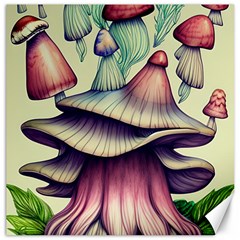 Antique Forest Mushrooms Canvas 20  X 20  by GardenOfOphir