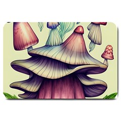 Antique Forest Mushrooms Large Doormat by GardenOfOphir