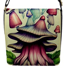 Antique Forest Mushrooms Flap Closure Messenger Bag (s) by GardenOfOphir