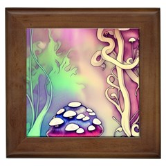 Tiny Forest Mushroom Fairy Framed Tile by GardenOfOphir