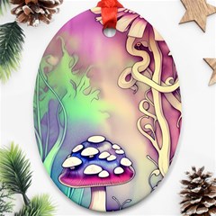 Tiny Forest Mushroom Fairy Ornament (oval) by GardenOfOphir