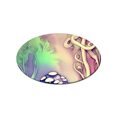 Tiny Forest Mushroom Fairy Sticker (oval)