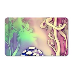 Tiny Forest Mushroom Fairy Magnet (rectangular) by GardenOfOphir