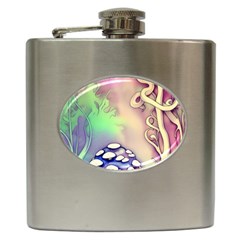 Tiny Forest Mushroom Fairy Hip Flask (6 Oz) by GardenOfOphir