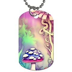 Tiny Forest Mushroom Fairy Dog Tag (two Sides) by GardenOfOphir