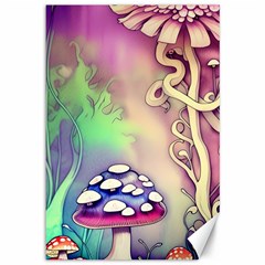 Tiny Forest Mushroom Fairy Canvas 12  X 18  by GardenOfOphir